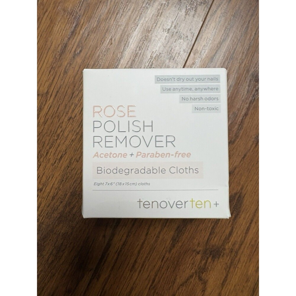 Rose Polish Remover Acetone And Paraben Free Biodegradable Cloths Tenoverten